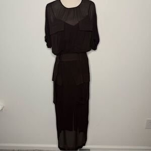 REISS Essie Sheer Belted Dress 2